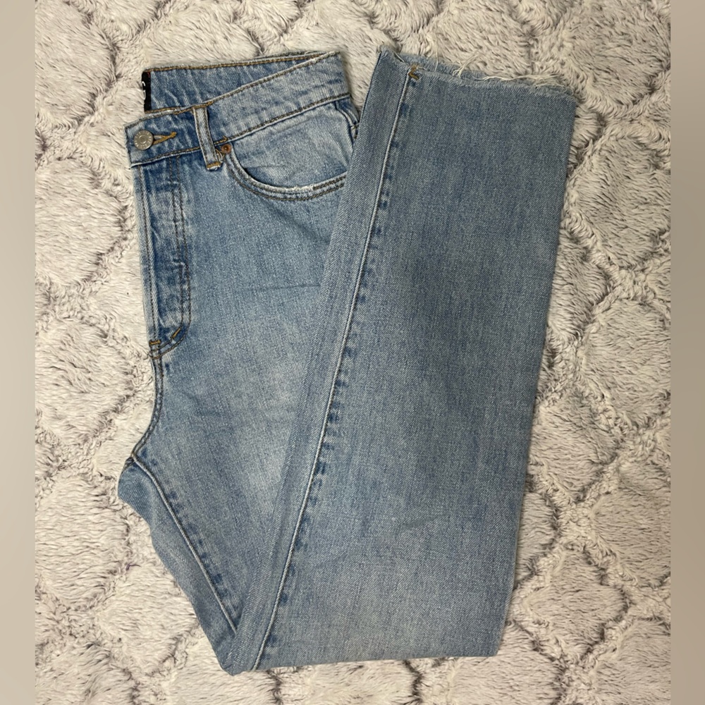 BDG High rise, cropped, slim straight, light wash jeans